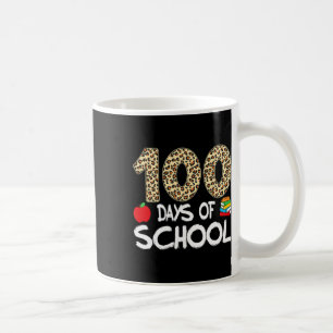 Caneca De Café 100 Dias De Escola Professor Leopardo 100º Dia De