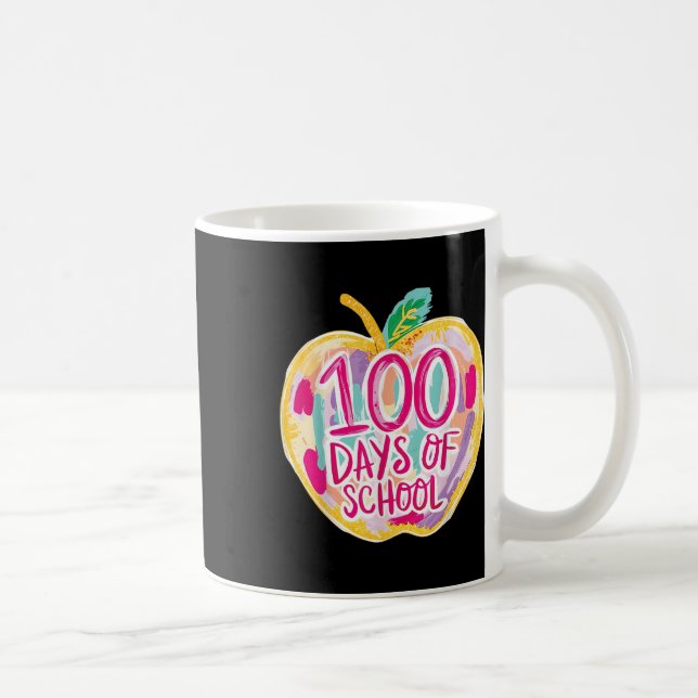 Caneca De Café 100 Dias De Escola Professores Crianças Retro (Direita)