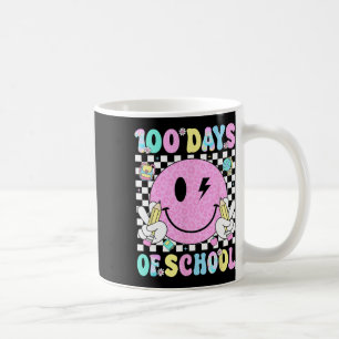 Caneca De Café 100 Dias De Escola Rosto Sorriso Retro Professor C