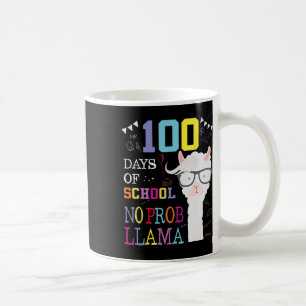 Caneca De Café 100 Dias De Escola Sem Problemas Llama 100º Dia Ac