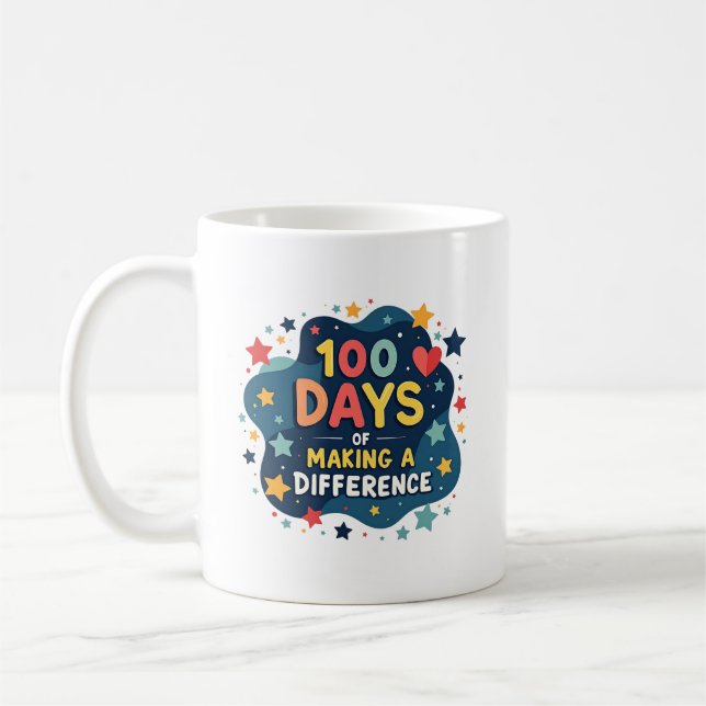 Caneca De Café 100 Dias De Idioma De Consciência Autismo Escolar (Esquerda)