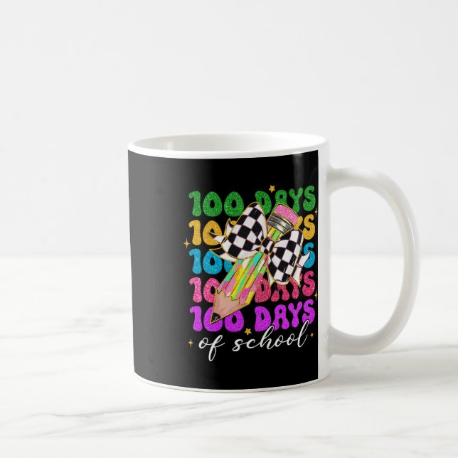 Caneca De Café 100 Dias De Lápis De Arco De Coquete Escolar 100 D (Direita)