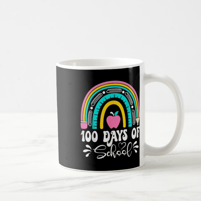 Caneca De Café 100 Dias De Professora Arco-Íris 100 Dia De (Direita)