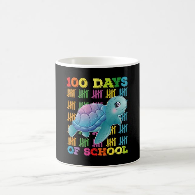 Caneca De Café 100 Dias De Professora De Tartarugas Escolares (Centro)