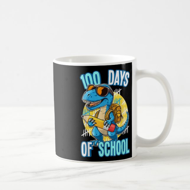 Caneca De Café 100 Dias De Trex Escolar 100º Dia De Dino (Direita)
