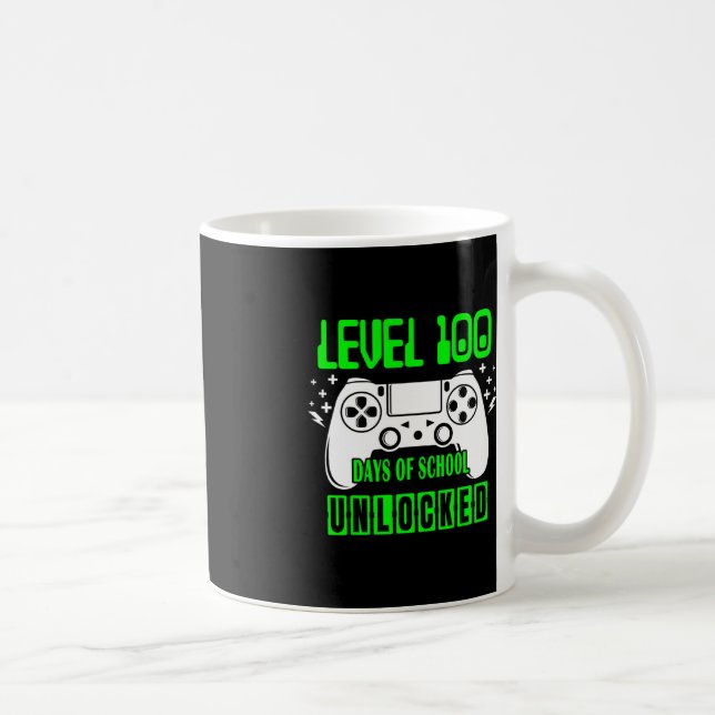 Caneca De Café 100 Dias De Videos games Desbloqueados Da Escola (Direita)