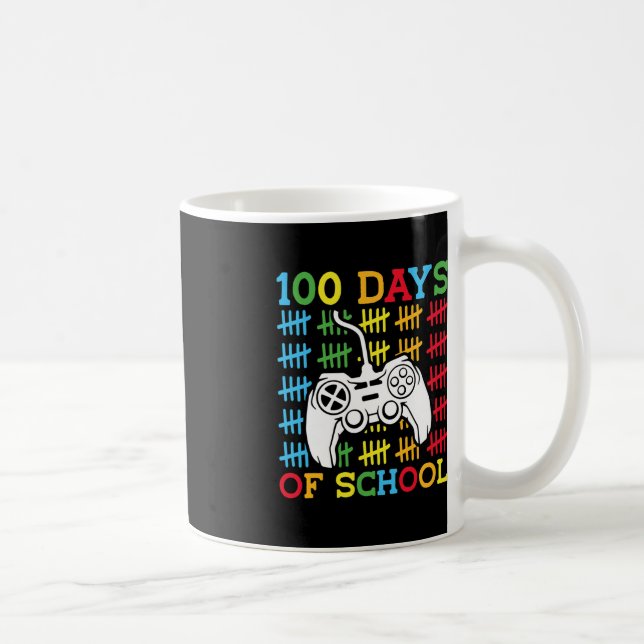 Caneca De Café 100 dias de Videos games escolares controlando jog (Direita)