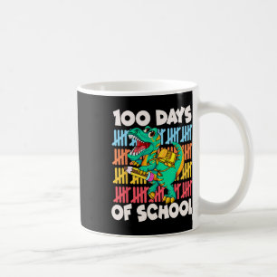 Caneca De Café 100 Dias Dinossauro Trex Boys Crianças 100 Dia De