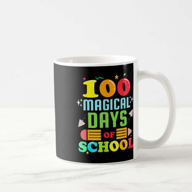 Caneca De Café 100 Dias Mágicos De Professora Feliz 100º Dia (Direita)