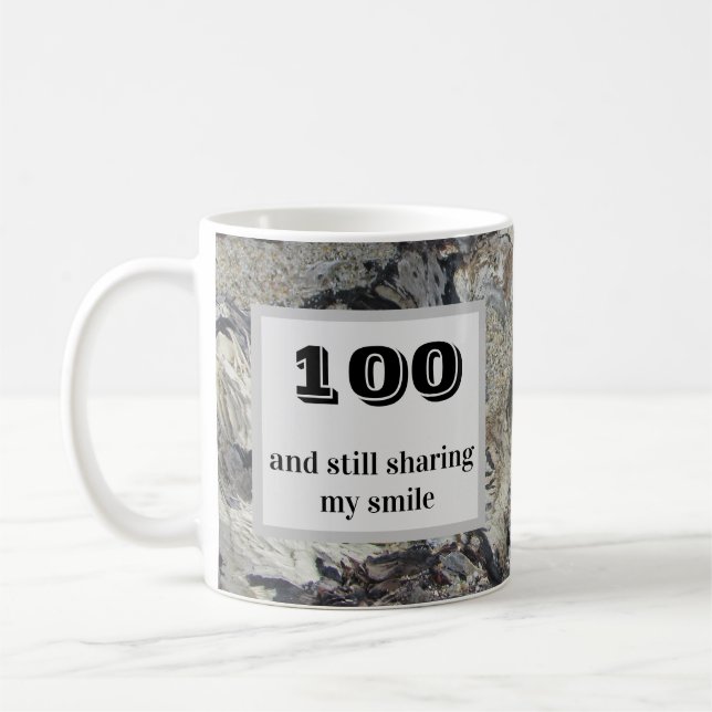 Caneca De Café 100 e ainda partilhando sorriso 100º aniversário (Esquerda)
