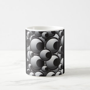 CANECA DE CAFÉ 100 OLHOS COLAGEM PRETA PULVERIZADA GRÁFICO DE CA