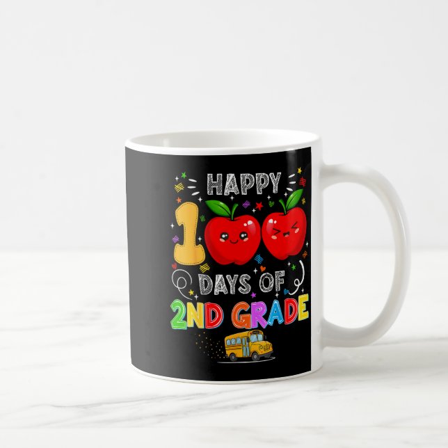 Caneca De Café 100th Days Of 2nd Grade 100 Days Toddler Girl  (Direita)