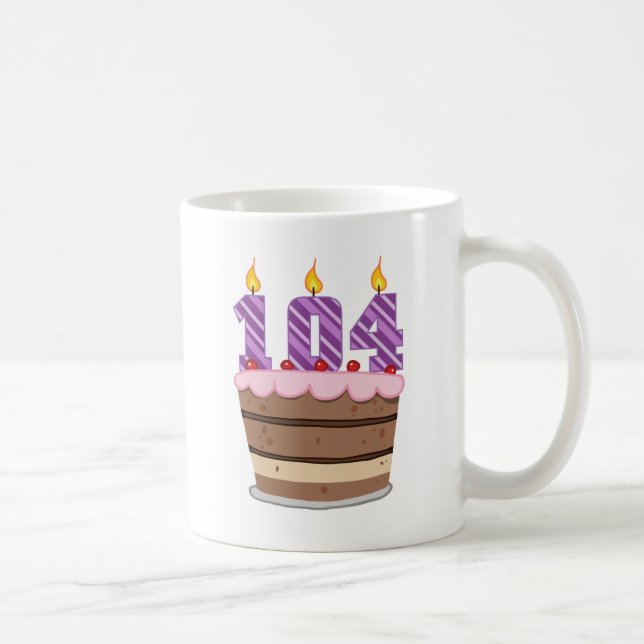Caneca De Café 104 anos de idade no Bolo de Aniversário (Direita)