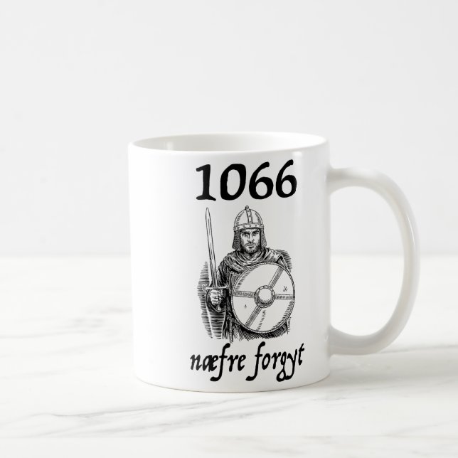 Caneca De Café 1066 Never Forget Naefre Forgyt Funny English Hist (Direita)