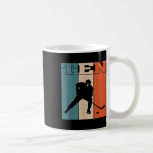 Caneca De Café 10.º Aniversário Retro Hóquei no Gelo 10 Anos Garo