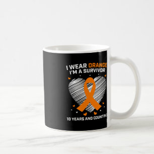 Caneca De Café 10 anos de Leucemia Livre de Cancer Sobrevivência