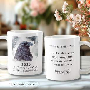 Caneca De Café 10. Corvo 2026 Ano de Mudança Intenção Poderosa