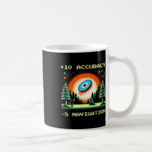 Caneca De Café +10 Precisão –5 Navegação Pixel Disc Golf Gamer 