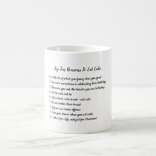 Caneca De Café 10 Principais Motivos Para Comer Bolo Personalizá