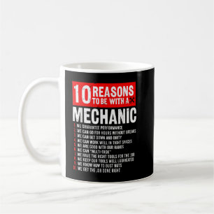 Caneca De Café 10 Razões Para Estar Com Mecânico Divertido Mecâni