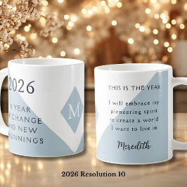 Caneca De Café 10. Resolução de Ano Novo para 2026 Ano de Mudança