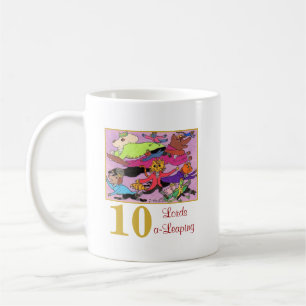 Caneca De Café 10 senhores animais bonitos & tipografia de um