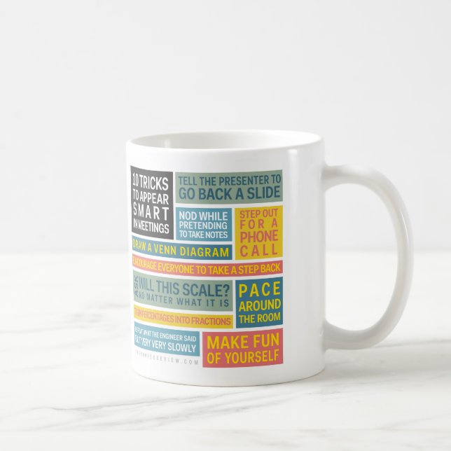 Caneca De Café 10 truques para parecer inteligente durante as reu (Direita)