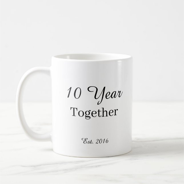 Caneca De Café 10 Year Anniversary Mug -First Wedding Anniversary (Esquerda)