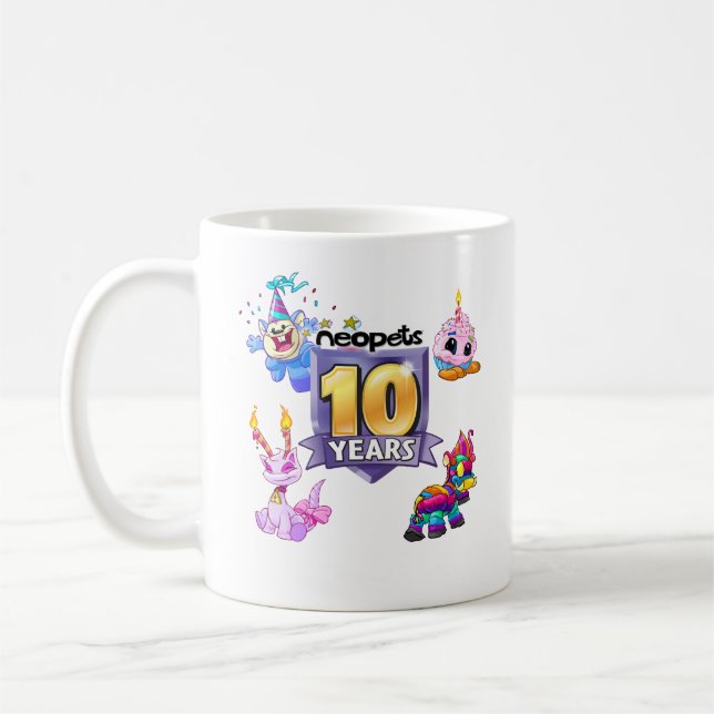 Caneca De Café 10o Logotipo do aniversário (Esquerda)