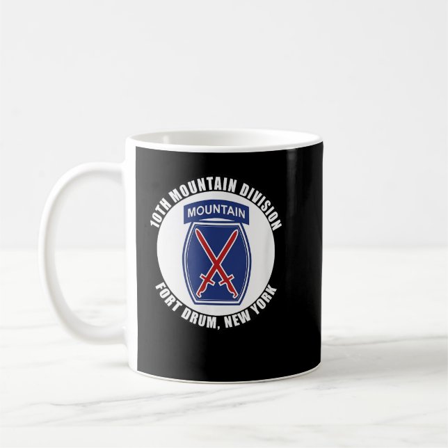 Caneca De Café 10th Mountain Division Fort Drum New York Emblem V (Esquerda)