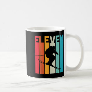Caneca De Café 11 Birthday Boy Retro Ski Lover Skier 11 Anos O