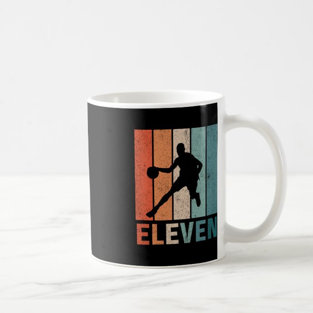 Caneca De Café 11 de Aniversário Retro Basbol Amantes Rapazes 11 (Direita)