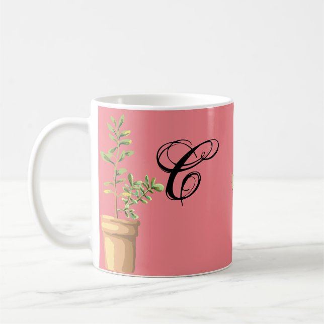 Caneca De Café 11 Oz. Café Mug Boêmia Cactus Suculta Penso (Esquerda)