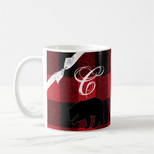Caneca De Café 11 Oz. Café Mug Red Buffalo Urso Xadrez Preto