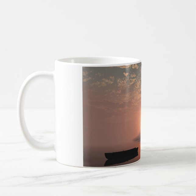Caneca De Café 11oz mug with "Misty Island" image (Esquerda)