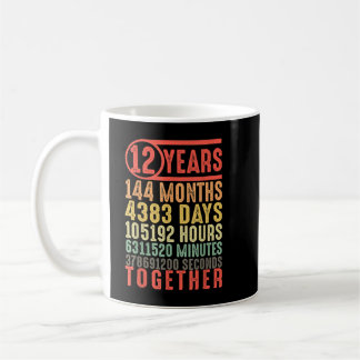 Caneca De Café 12 anos de casamento Presentes para seu golpe