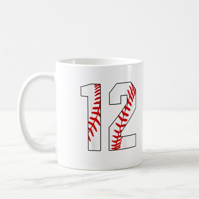 Caneca De Café 12 Birthday Baseball Grande Número Doze (Esquerda)
