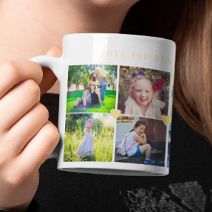 Caneca De Café 12 colagem de fotos AMOR para a MELHOR MÃE coraçõe