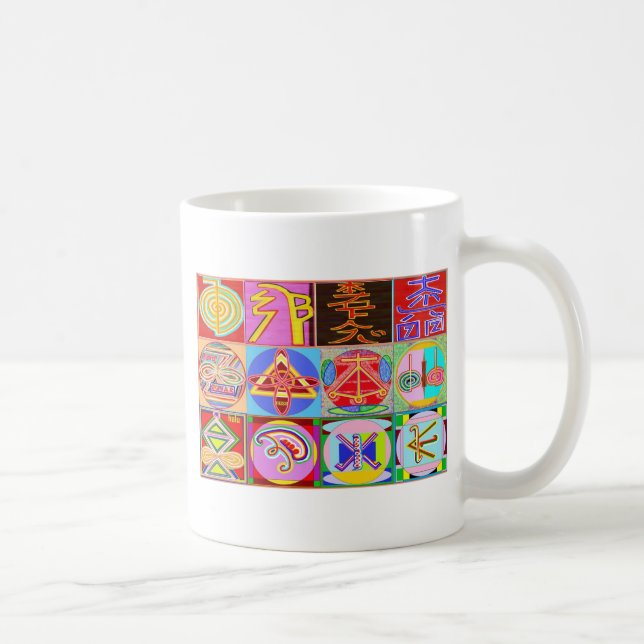 Caneca De Café 12 designs curas de Reiki n Karuna Reiki (Direita)