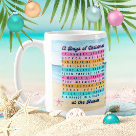 Caneca De Café 12 dias de Natal na praia tropical