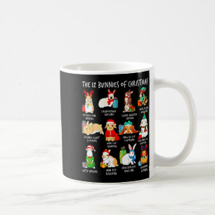 Caneca De Café 12 Gatos De Natal Coelho Divertido Do Coelho Papai