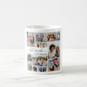 Caneca De Café 12 Melhores Amigos na Colagem de Fotos Adicionam S