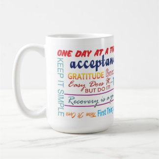 Caneca De Café 12 passos de slogans sobriedade mug 25z