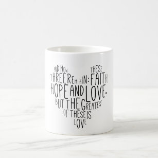 Caneca De Café 13:13 dos Corinthians do amor 1 da esperança da fé
