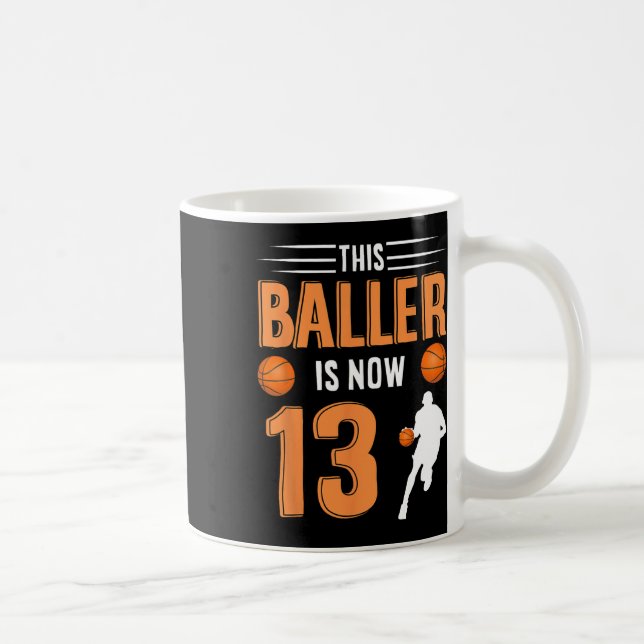 Caneca De Café 13 Birthday Bysketbyll - Este Byller Tem Agora 13  (Direita)