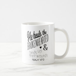 Caneca De Café 147:3 do salmo cura o Brokenhearted