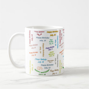 Caneca De Café 14 de julho, Aniversário Mug
