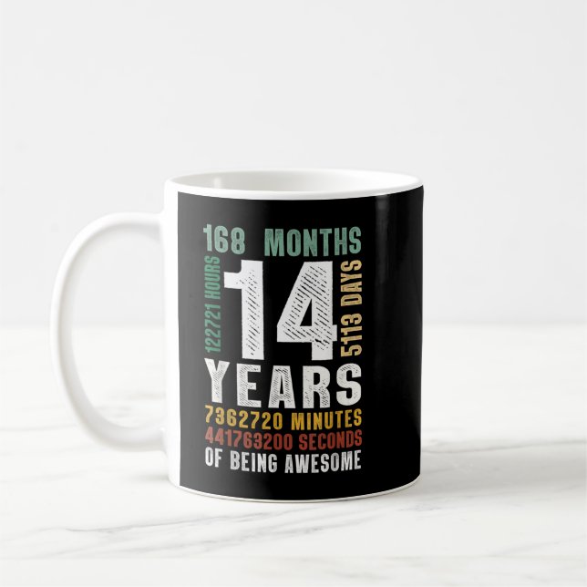 Caneca De Café 14 Year Of Being Awesome 14th Birthday Gift Boys G (Esquerda)