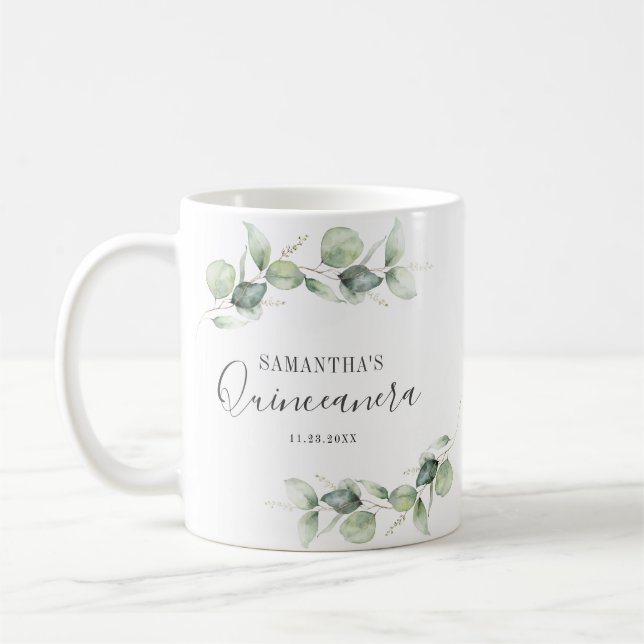 Caneca De Café 15 de Botânica Eucalyptus Quinceanera (Esquerda)
