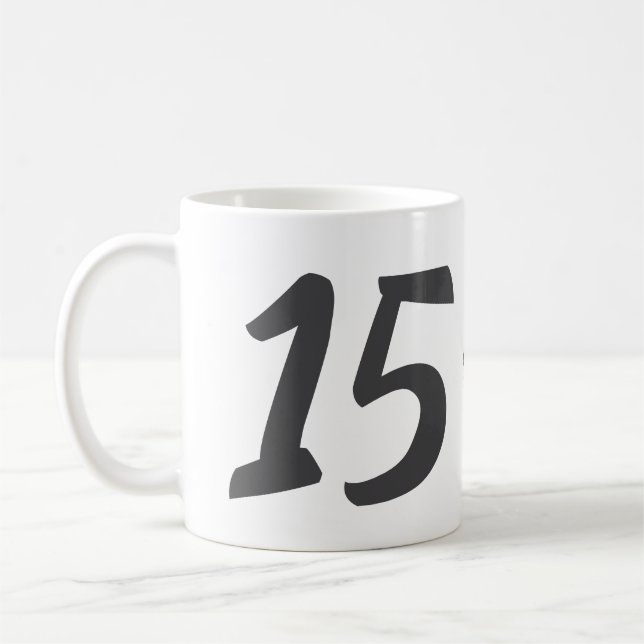 Caneca De Café 15 dia aniversário adicionar nome data ano modelo  (Esquerda)